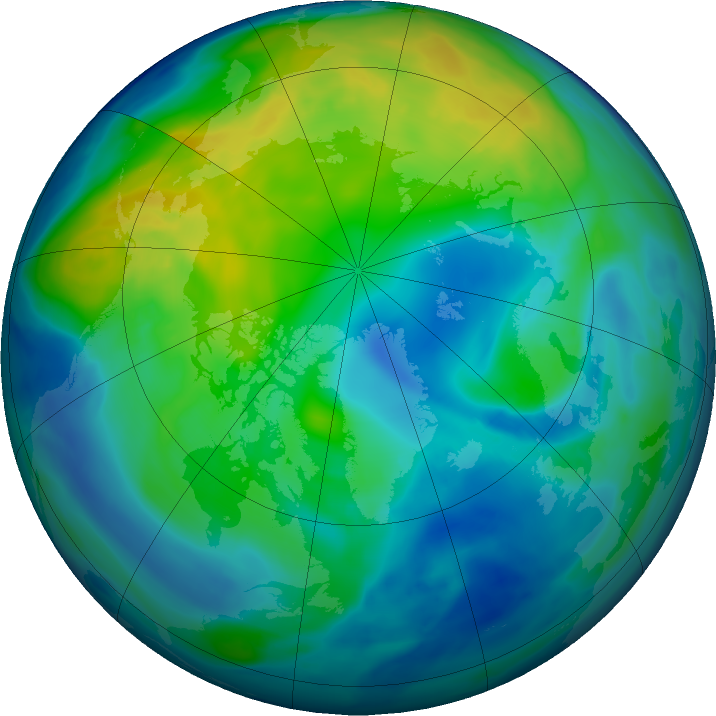 Arctic ozone map for 10 November 2016